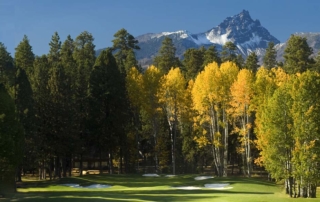 Golf Course and mountain.