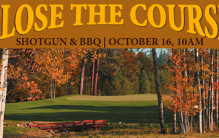 Text: Close the Course, Shotgun & BBQ, October 16, 10am.