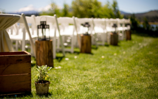 Outdoor wedding seating.