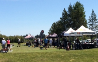 Golf Demo tents and golf range.