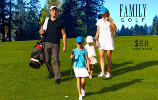 Family on golf course.