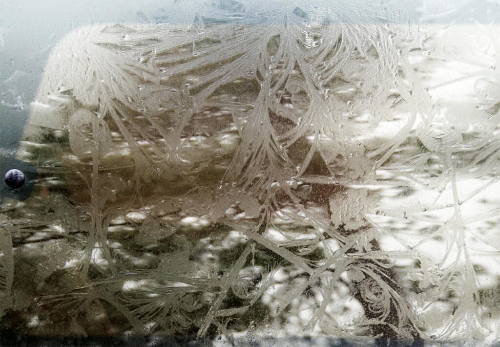 Frost on a window.