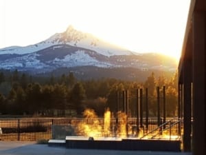 hot tub with mountain background, simple pleasures