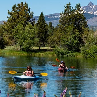 Kayakers on the lake.