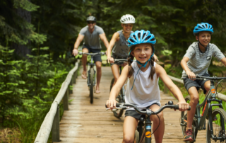 Picture of family enjoying biking trails in Oregon.