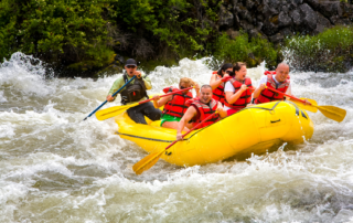 Picture of people white water rafting in Oregon.