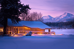 Picture of a Central Oregon cabin, perfect for making fantastic Oregon recipes.
