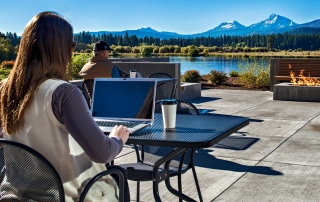 Picture of people working remotely in Central Oregon.