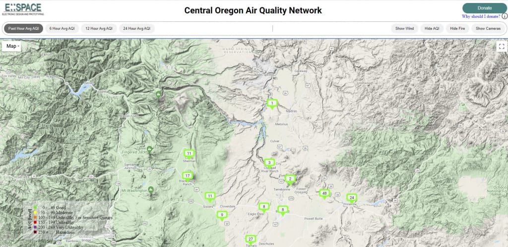 Central Oregon Air Quality Map