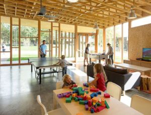 A family playing games, one of the several things to do in Oregon with kids at BBR.