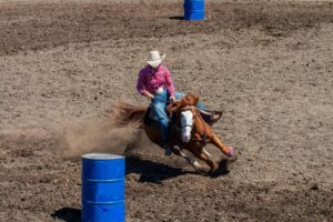 A participant at the Sisters Rodeo that takes place near downtown Sisters, Oregon.