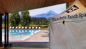 An outdoor setup from a spa in Sisters, Oregon.