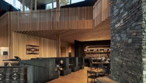 The interior of a restaurant at one of the top resorts in Sisters, Oregon.
