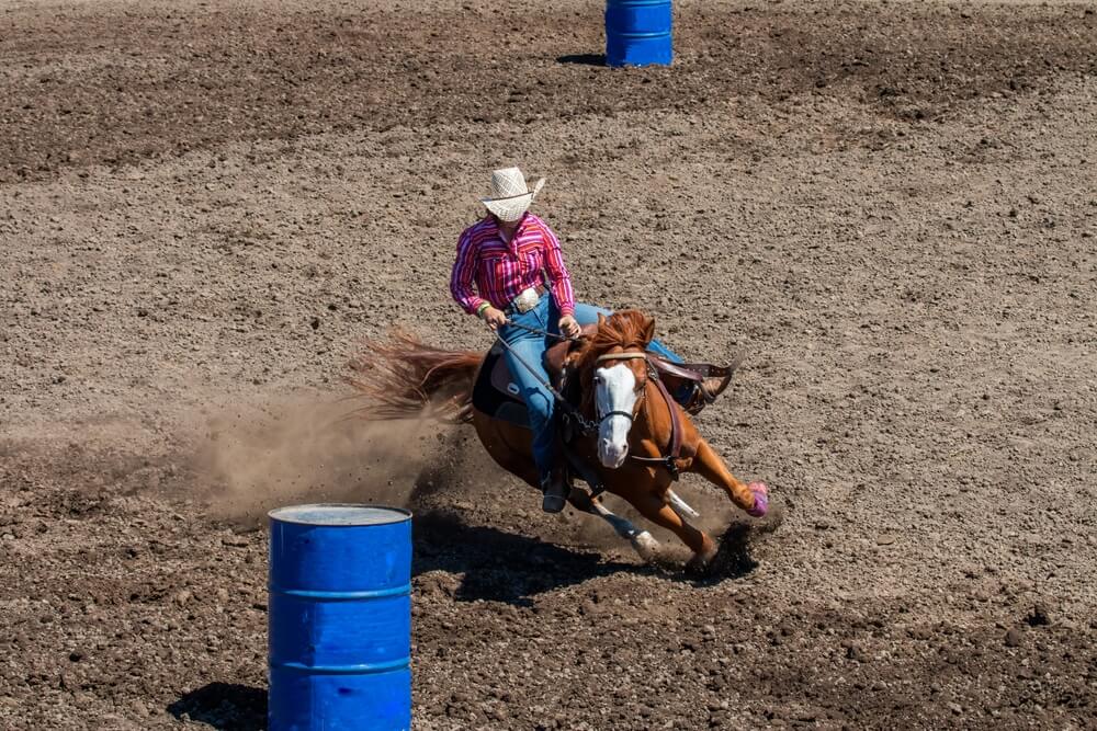 A participant at the Sisters Rodeo that takes place near downtown Sisters, Oregon.