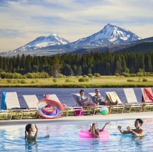 Picture of family enjoying retreat in Oregon. 