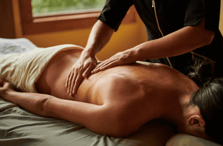 A woman getting a massage, one of the best things to do in Oregon for adults.