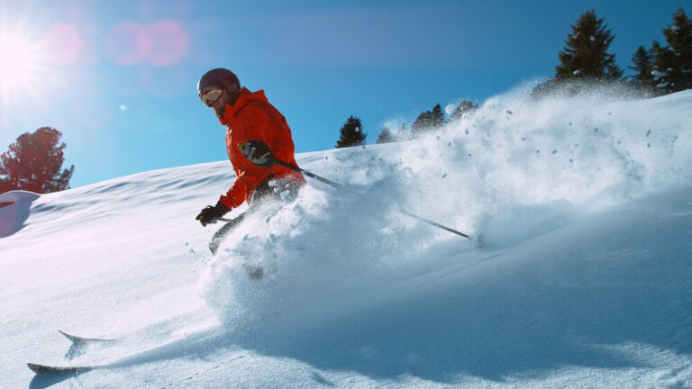 A person on a ski vacation in Oregon near Sisters.