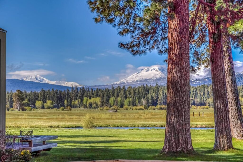 A view of the mountains at a resort to stay at when attending the Sisters Folk Festival.