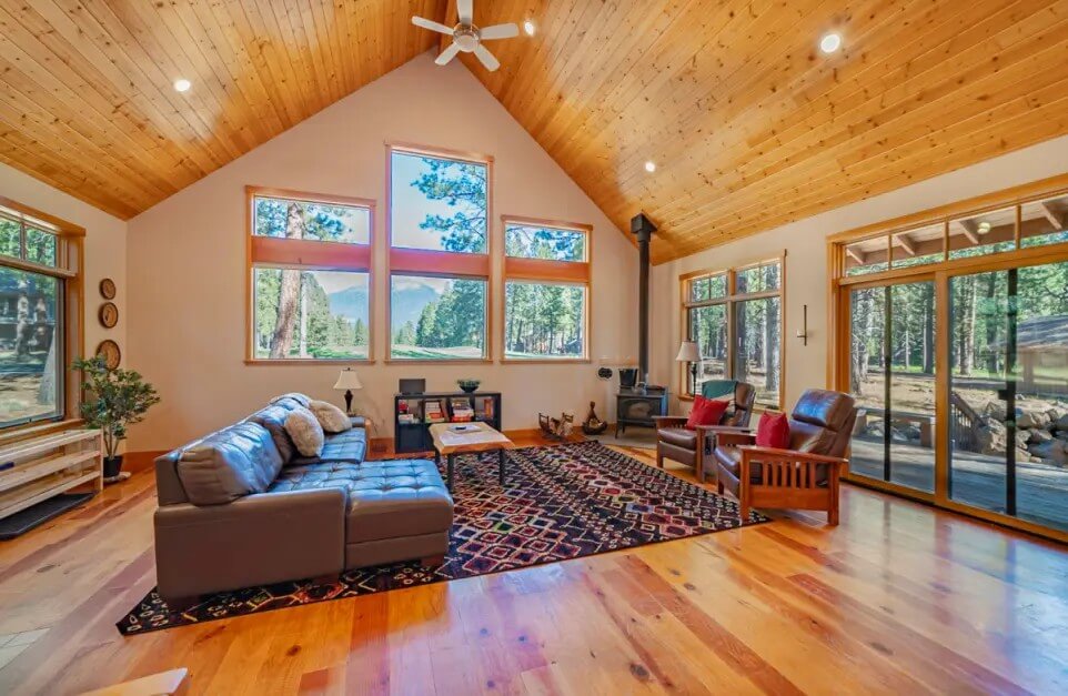The living area of a vacation rental at a Sisters resort.